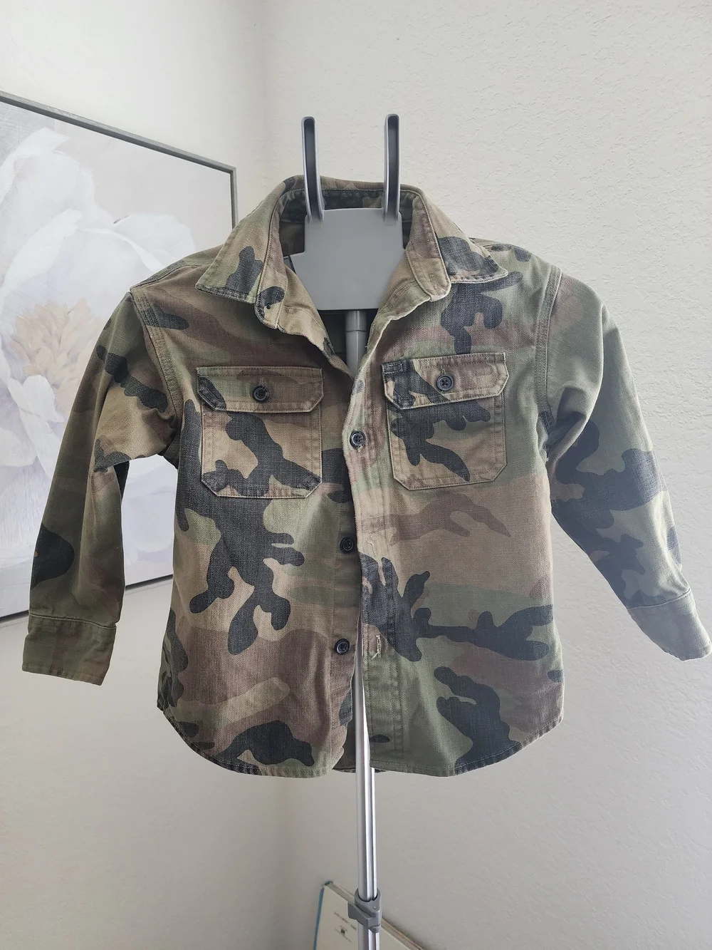 GAP Kids Camo Shirt Jacket in Green and Brown